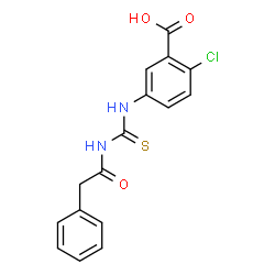 2-CHLORO-5-[[[(PHENYLACETYL)AMINO]THIOXOMETHYL]AMINO]-BENZOIC ACID结构式