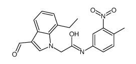 1H-Indole-1-acetamide,7-ethyl-3-formyl-N-(4-methyl-3-nitrophenyl)-(9CI) structure