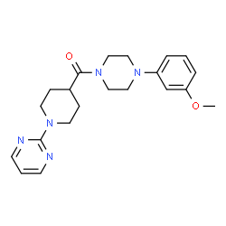 Piperazine, 1-(3-methoxyphenyl)-4-[[1-(2-pyrimidinyl)-4-piperidinyl]carbonyl]- (9CI) Structure