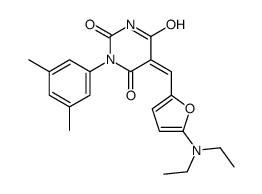 (5E)-5-[[5-(diethylamino)furan-2-yl]methylidene]-1-(3,5-dimethylphenyl)-1,3-diazinane-2,4,6-trione Structure