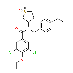 3,5-dichloro-N-(1,1-dioxidotetrahydrothiophen-3-yl)-4-ethoxy-N-[4-(propan-2-yl)benzyl]benzamide结构式