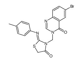 3-[(6-bromo-4-oxoquinazolin-3-yl)methyl]-2-(4-methylphenyl)imino-1,3-thiazolidin-4-one Structure