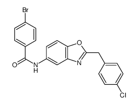 4-bromo-N-[2-[(4-chlorophenyl)methyl]-1,3-benzoxazol-5-yl]benzamide Structure