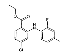 ethyl 6-chloro-4-(2-fluoro-4-iodoanilino)nicotinate结构式