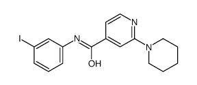 N-(3-iodophenyl)-2-piperidin-1-ylpyridine-4-carboxamide结构式