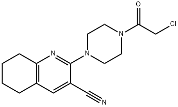 2-(4-(2-chloroacetyl)piperazin-1-yl)-5,6,7,8-tetrahydroquinoline-3-carbonitrile Structure