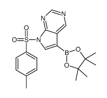 5-(4,4,5,5-Tetramethyl-1,3,2-dioxaborolan-2-yl)-7-tosyl-7H-pyrrolo[2,3-d]pyrimidine structure