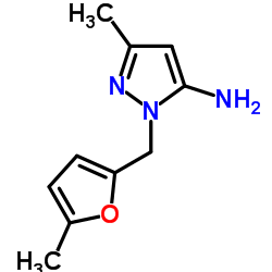 3-Methyl-1-[(5-methyl-2-furyl)methyl]-1H-pyrazol-5-amine结构式