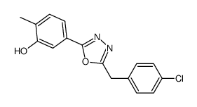 5-[5-(4-chloro-benzyl)-[1,3,4]-oxadiazol-2-yl]-2-methyl-phenol Structure