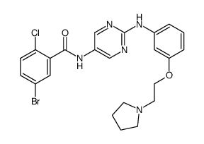 N-(2-(3-(2-(pyrrolidin-1-yl)ethoxy)phenylamino)pyrimidin-5-yl)-5-bromo-2-chlorobenzamide Structure