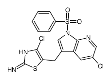 4-Chloro-5-{[5-chloro-1-(phenylsulfonyl)-1H-pyrrolo[2,3-b]pyridin -3-yl]methyl}-1,3-thiazol-2-amine Structure