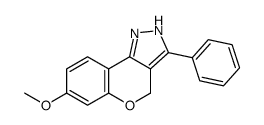 7-methoxy-3-phenyl-1,4-dihydrochromeno[4,3-c]pyrazole结构式