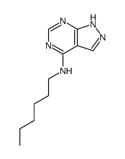 hexyl-(1(2)H-pyrazolo[3,4-d]pyrimidin-4-yl)-amine Structure