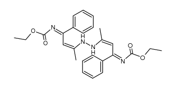 (E,E)-diethyl ((2Z,2'Z)-hydrazine-1,2-diylbis(1-phenylbut-2-en-3-yl-1-ylidene))dicarbamate结构式