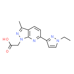 [6-(1-Ethyl-1H-pyrazol-3-yl)-3-methyl-1H-pyrazolo[3,4-b]pyridin-1-yl]acetic acid structure