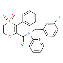 N-(3-chlorobenzyl)-3-phenyl-N-(pyridin-2-yl)-5,6-dihydro-1,4-oxathiine-2-carboxamide 4,4-dioxide结构式