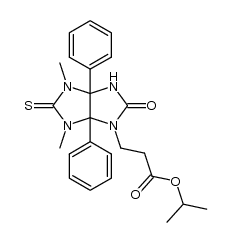 isopropyl 3-(4,6-dimethyl-2-oxo-3a,6a-diphenyl-5-thioxooctahydroimidazo[4,5-d]imidazol-1-yl)propanoate结构式