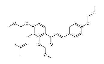 (E)-3'-prenyl-2',4,4'-tri(methoxymethoxy)chalcone结构式