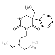 2,4,6(1H,3H,5H)-Pyrimidinetrione,1-[2-(diethylamino)ethyl]-5-ethyl-5-phenyl-, hydrochloride (1:1) Structure