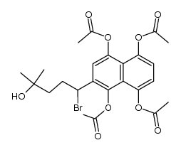 2-(1'-bromo-4'-hydroxy-4'-methylpentyl)-1,4,5,8-tetraacetoxynapthalene Structure