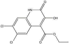 6,7-二氯-3-羟基-2-氧代-1,2-二氢喹啉-4-羧酸乙酯结构式