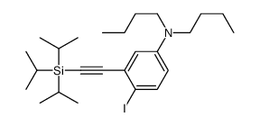 N,N-dibutyl-4-iodo-3-[2-tri(propan-2-yl)silylethynyl]aniline Structure