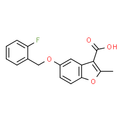 5-((2-fluorobenzyl)oxy)-2-methylbenzofuran-3-carboxylic acid结构式