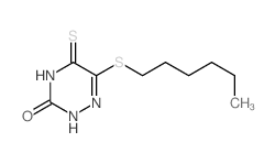 1,2,4-Triazin-3(2H)-one,6-(hexylthio)-4,5-dihydro-5-thioxo-结构式