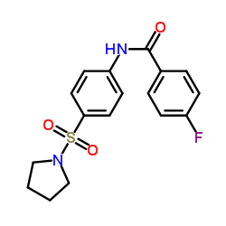 4-Fluoro-N-[4-(1-pyrrolidinylsulfonyl)phenyl]benzamide结构式