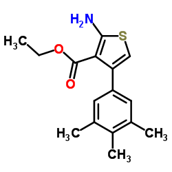 Ethyl 2-amino-4-(3,4,5-trimethylphenyl)-3-thiophenecarboxylate结构式