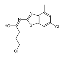 4-CHLORO-N-(6-CHLORO-4-METHYL-2-BENZOTHIAZOLYL)-BUTANAMIDE结构式