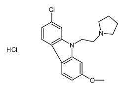 2-chloro-7-methoxy-9-(2-pyrrolidin-1-ium-1-ylethyl)carbazole,chloride Structure