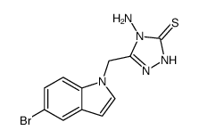 4-Amino-5-(5-bromo-indol-1-ylmethyl)-2,4-dihydro-[1,2,4]triazole-3-thione Structure