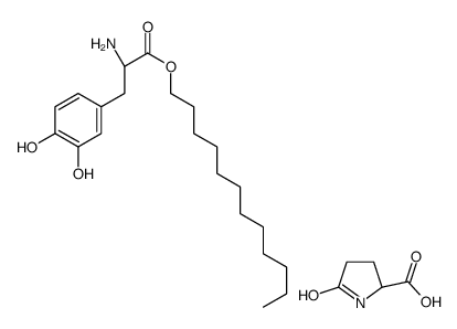 5-oxo-L-proline, compound with dodecyl 3-hydroxy-L-tyrosinate (1:1)结构式