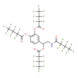 Bis(heptafluorobutyric acid)4-[2-[(heptafluorobutyryl)amino]-1-[(heptafluorobutyryl)oxy]ethyl]-1,2-phenylene ester structure