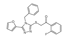 Ethanone,1-(2-fluorophenyl)-2-[[5-(2-furanyl)-4-(phenylmethyl)-4H-1,2,4-triazol-3-yl]thio]-(9CI) Structure