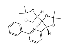 4-(1,2:3,4-di-O-isopropylidene-D-arabino-tetritol-1-yl)-2-phenylpyrimidine结构式