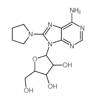 2-(6-amino-8-pyrrolidin-1-yl-purin-9-yl)-5-(hydroxymethyl)oxolane-3,4-diol structure