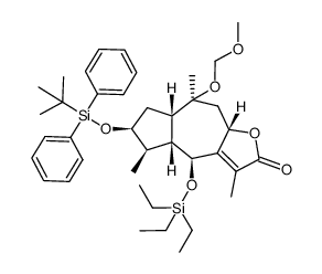 (4S,4aR,5R,6S,7aS,8S,9aS)-6-((tert-butyldiphenylsilyl)oxy)-8-(methoxymethoxy)-3,5,8-trimethyl-4-((triethylsilyl)oxy)-4a,5,6,7,7a,8,9,9a-octahydroazuleno[6,5-b]furan-2(4H)-one结构式