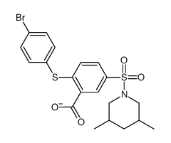 2-(4-bromophenyl)sulfanyl-5-(3,5-dimethylpiperidin-1-yl)sulfonylbenzoate结构式