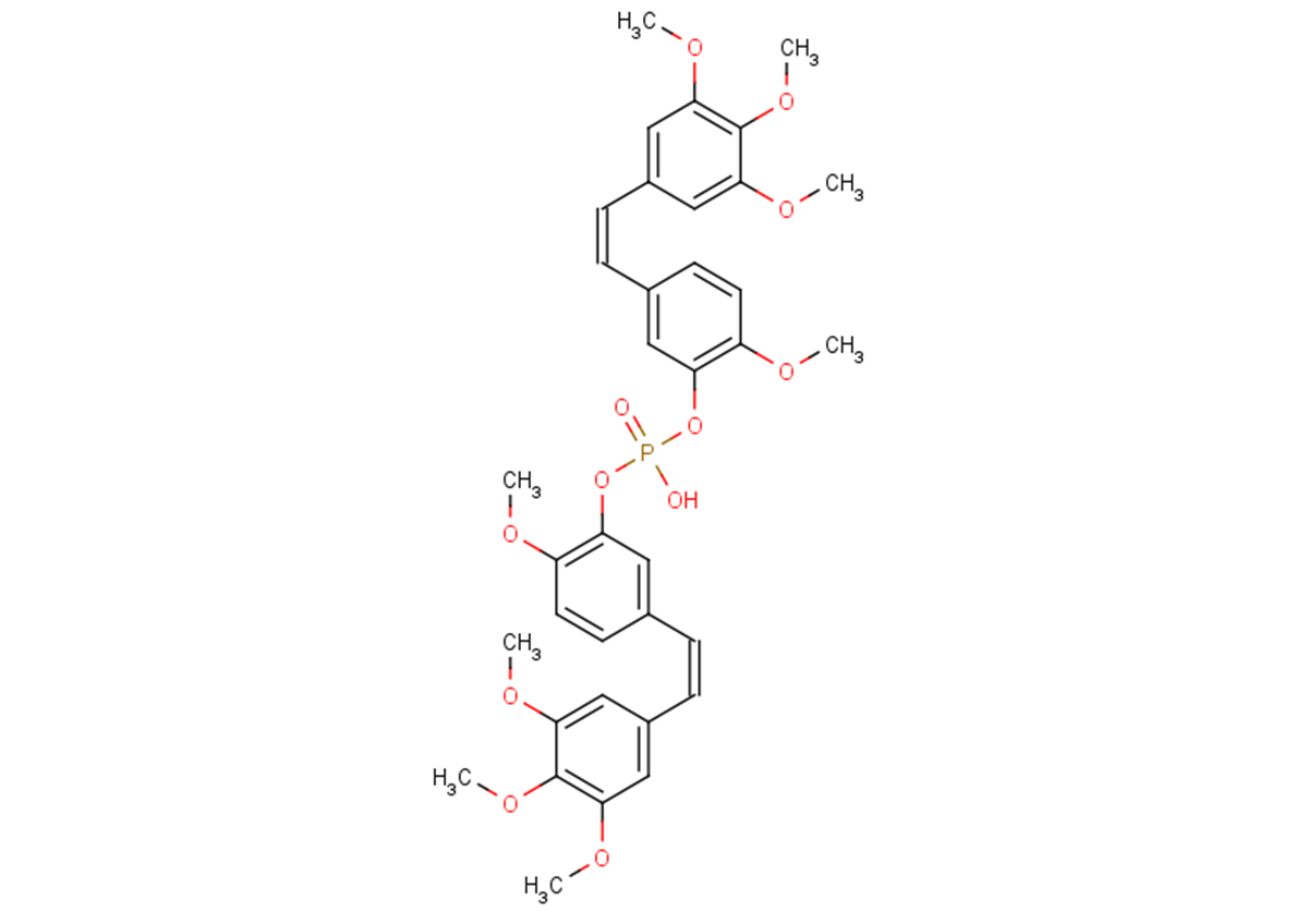 Phenol, 2-methoxy-5-[(1Z)-2-(3,4,5-trimethoxyphenyl)ethenyl]-, 1,1'-(hydrogen phosphate) structure