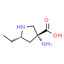 3-Pyrrolidinecarboxylicacid,3-amino-5-ethyl-,(3R-trans)-(9CI) picture