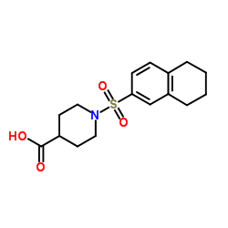 1-(5,6,7,8-TETRAHYDRONAPHTHALEN-2-YLSULFONYL)PIPERIDINE-4-CARBOXYLIC ACID结构式