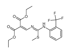 diethyl 2-((((methylthio)((2-(trifluoromethyl)phenyl)amino)methylene)amino)methylene)malonate Structure