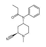 trans-(+/-)-N-(2-Cyano-1-methyl-4-piperidyl)-N-phenylpropanamide Structure