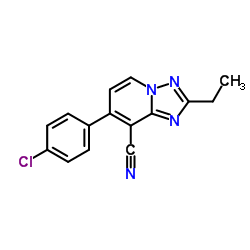 7-(4-Chlorophenyl)-2-ethyl[1,2,4]triazolo[1,5-a]pyridine-8-carbonitrile结构式