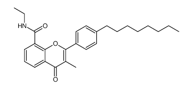 3-methyl-4'-n-octylflavone-8-carboxylic acid N-ethylamide结构式