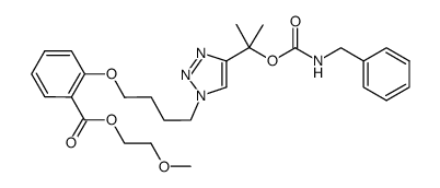 2-methoxyethyl 2-(4-(4-(2-((benzylcarbamoyl)oxy)propan-2-yl)-1H-1,2,3-triazol-1-yl)butoxy)benzoate Structure