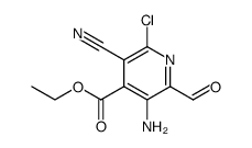 4-Pyridinecarboxylic acid, 3-amino-6-chloro-5-cyano-2-formyl-, ethyl ester Structure