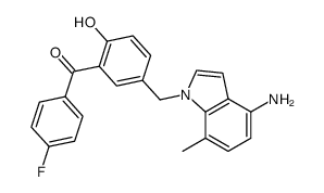 [5-(4-amino-7-methyl-1H-indol-1-ylmethyl)-2-hydroxyphenyl]-(4-fluorophenyl)methanone Structure